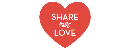 heart shape with share the love text in it