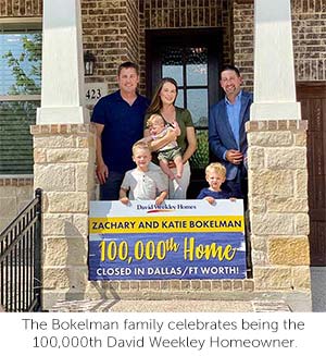 David Weekley Homes 100,000th Homeowner