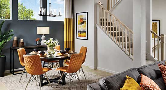 Dining and Living areas of The Coleton floor plan in Colorado Springs, CO