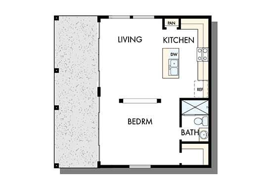 This Austin-area floor plan offers a detached mother-in-law suite for Build on Your Lot