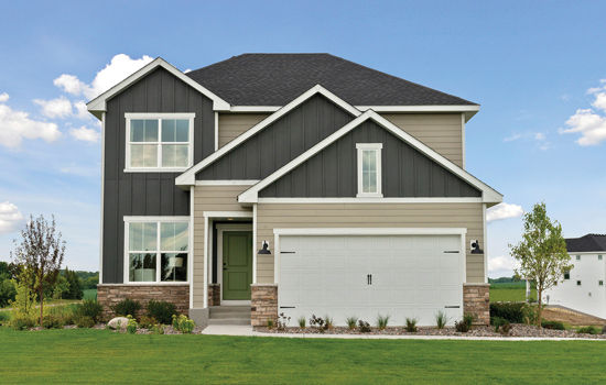 The exterior of a model home show what your new home could look like when you move to Dayton, MN