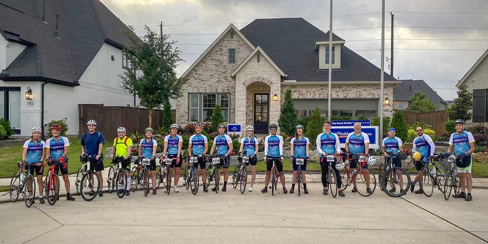 David Weekley Homes Team Members on bicycles that rode to raise funds for the MS Society