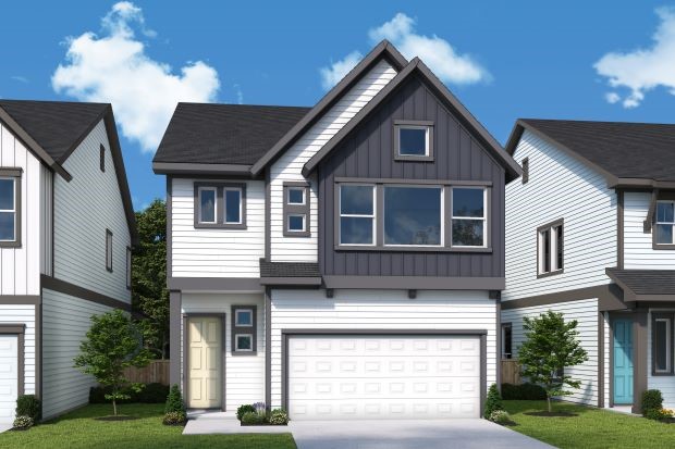 a rendering of the Baines floorplan located in the Double Creek Crossing community