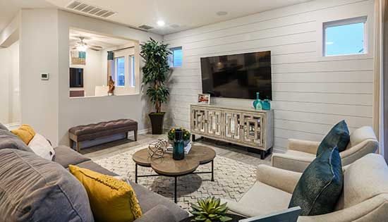family room of The Ainsley floorplan in Tampa, FL