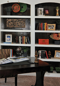 image of decorated bookcase