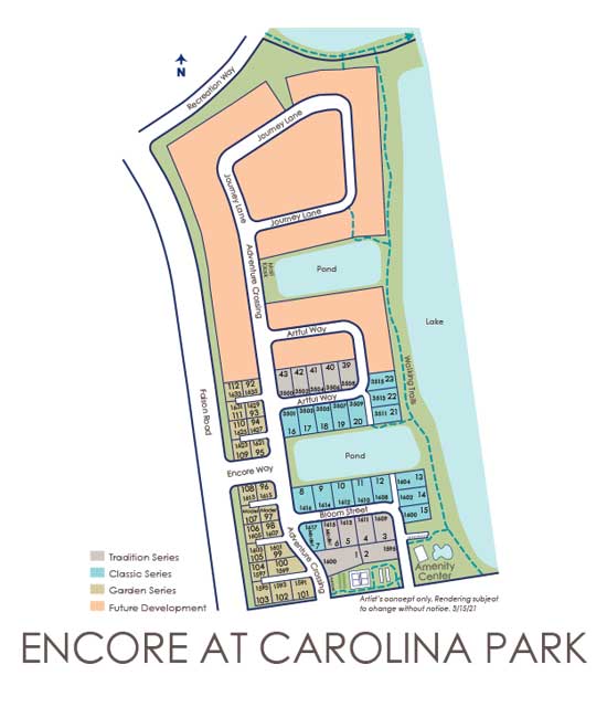 Plat map for Revel at Carolina Park